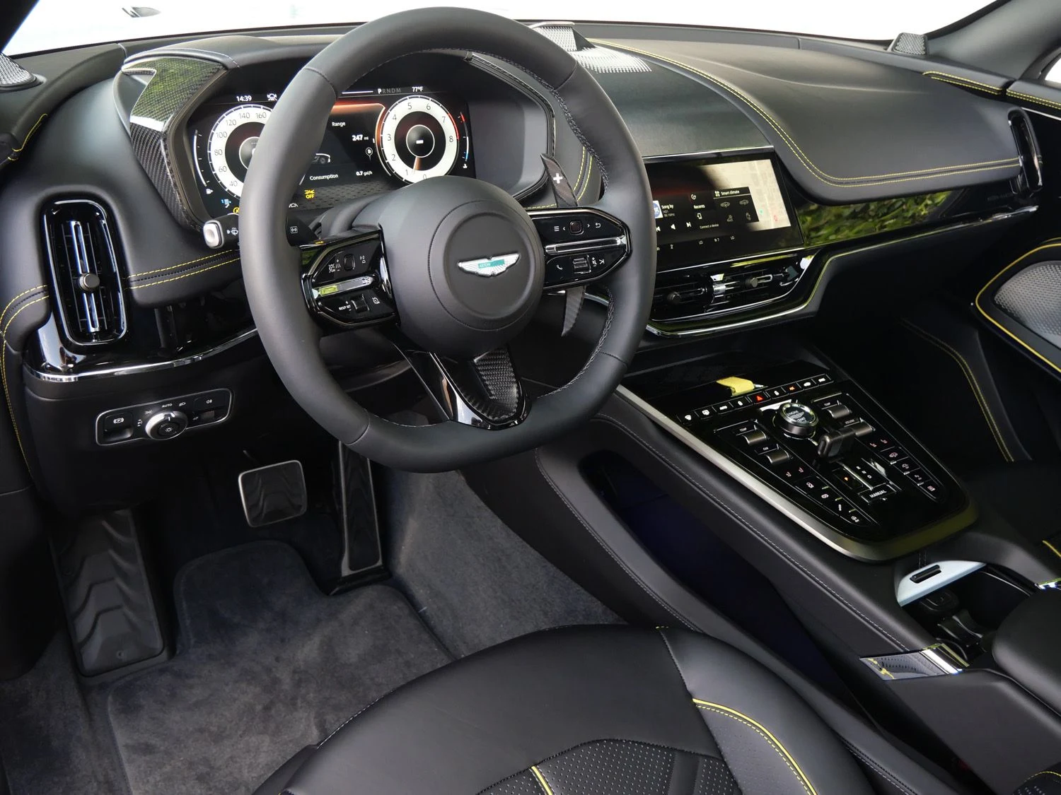 2026 Aston Martin DBX S interior, dashboard, Onyx Black - Semi Aniline