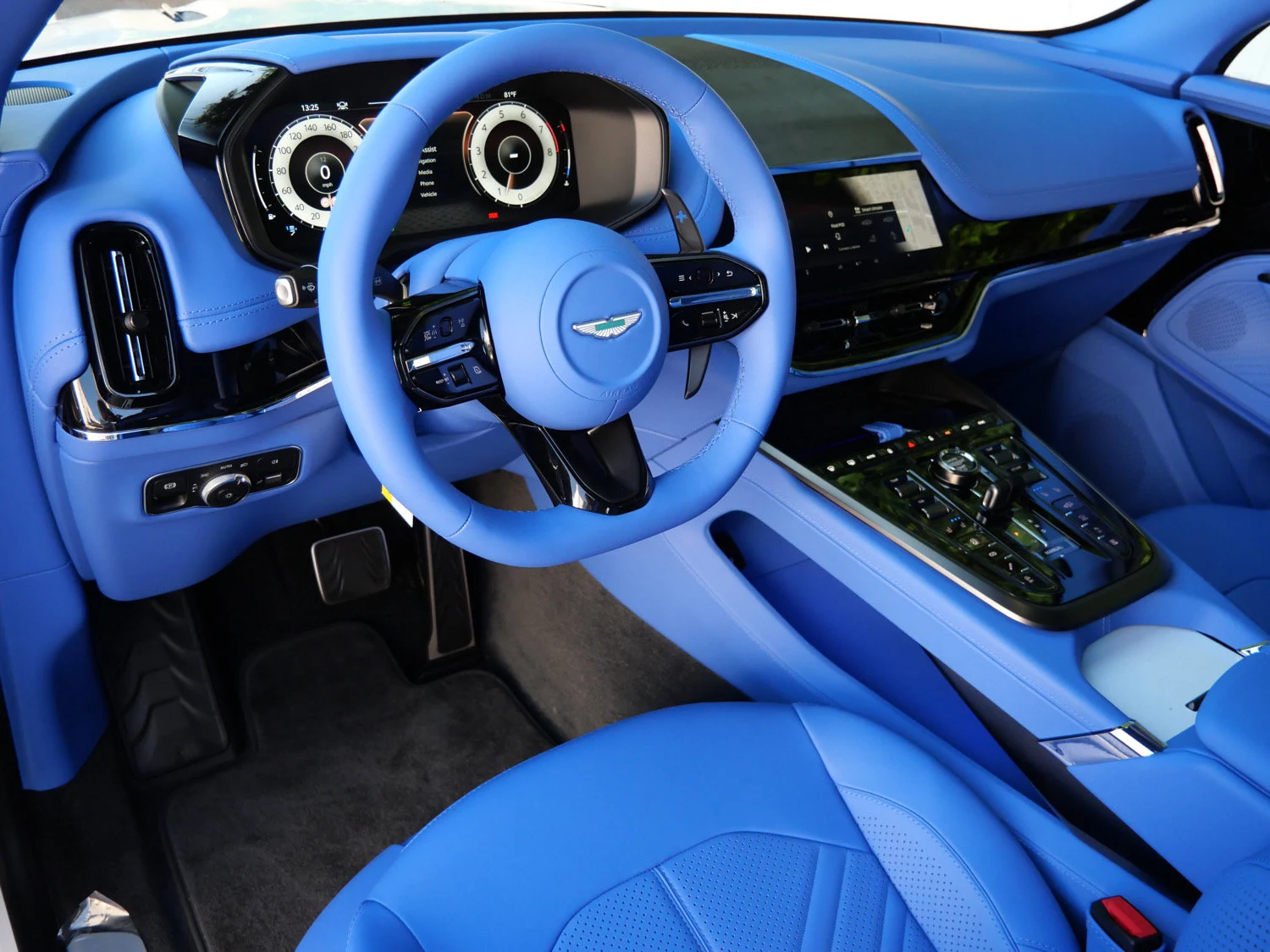 2026 Aston Martin DBX S interior, Cote D Azur Blue - Semi Aniline