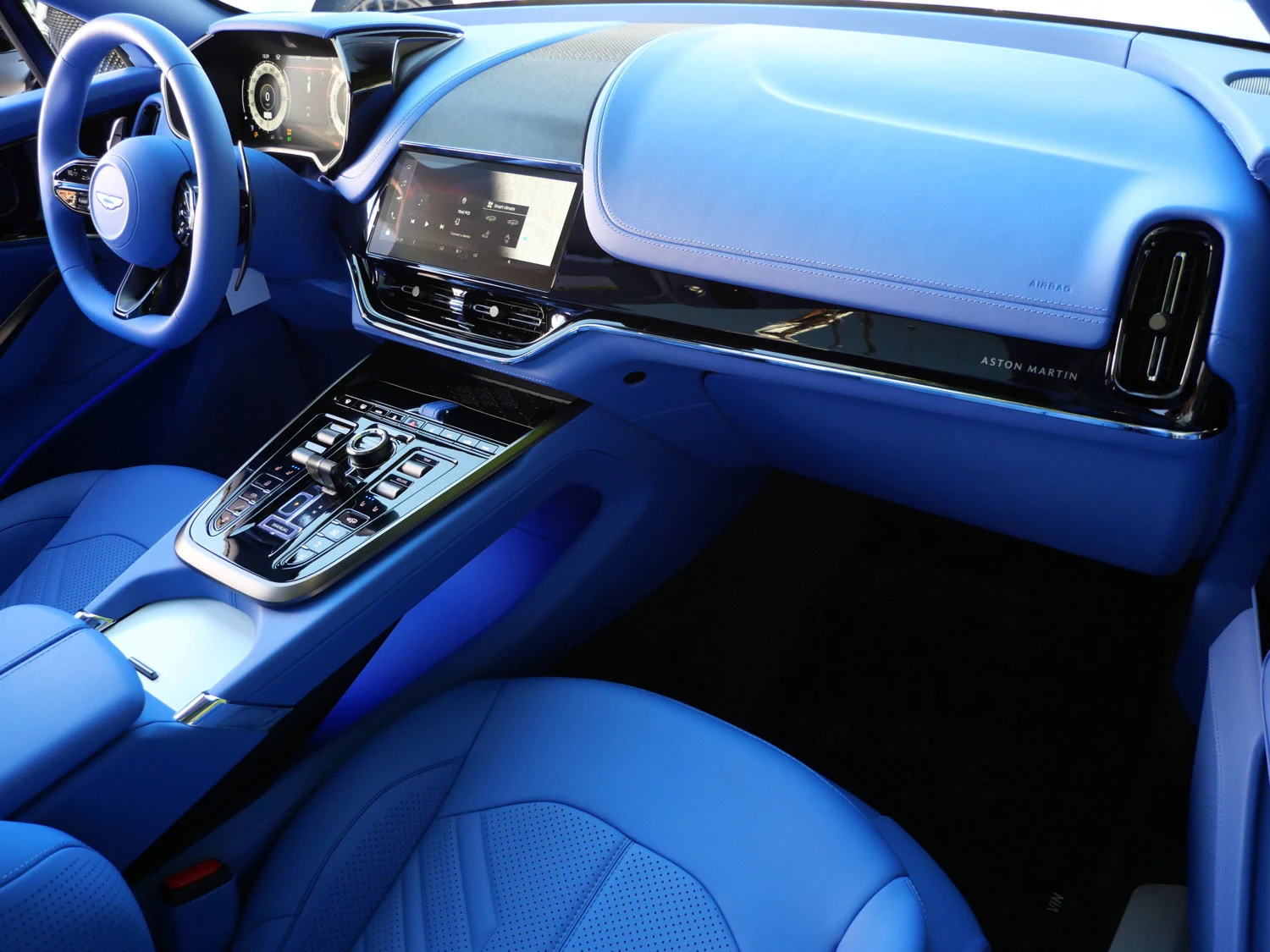 2026 Aston Martin DBX S interior, Cote D Azur Blue - Semi Aniline