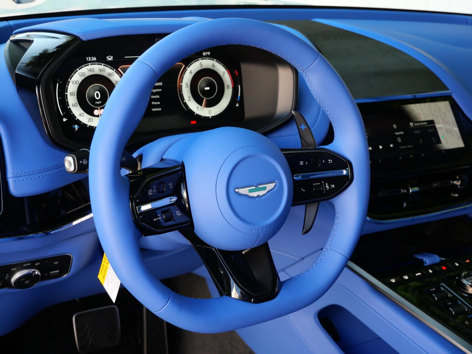 2026 Aston Martin DBX S interior, Cote D Azur Blue - Semi Aniline