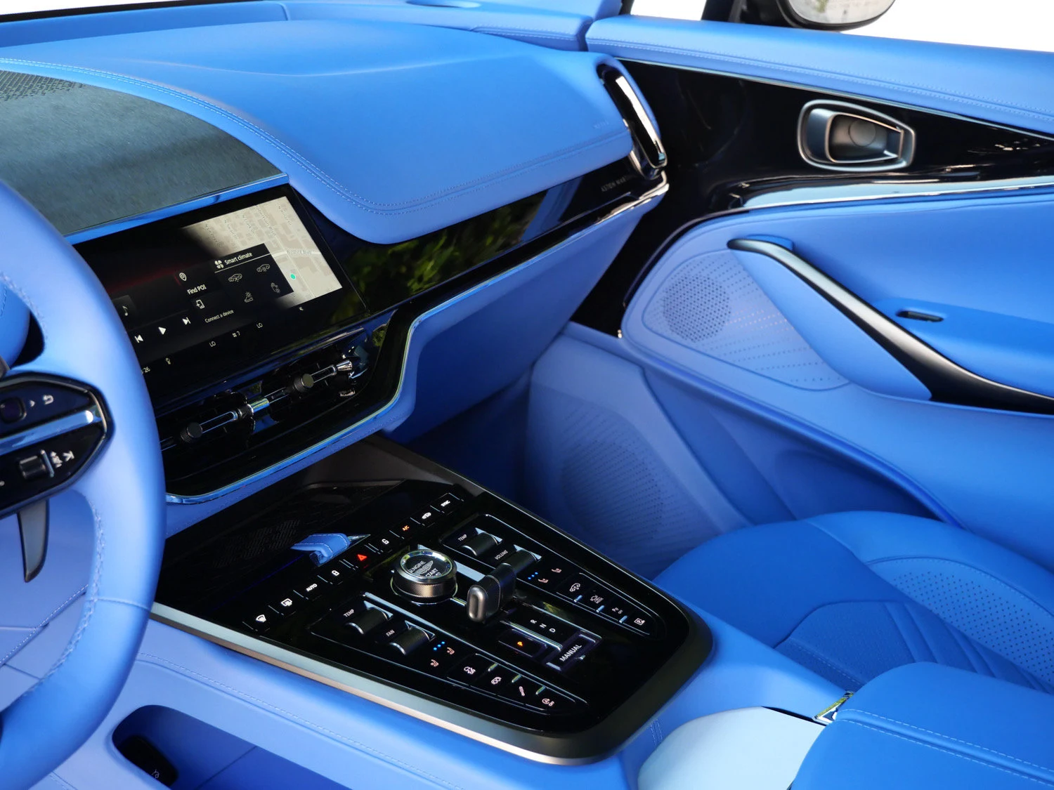 2026 Aston Martin DBX S interior, Cote D Azur Blue - Semi Aniline