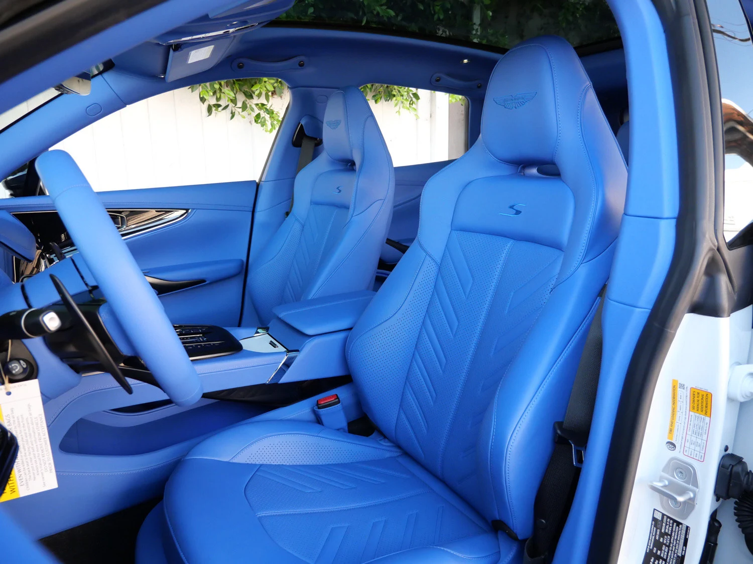 2026 Aston Martin DBX S interior, seats, Cote D Azur Blue - Semi Aniline