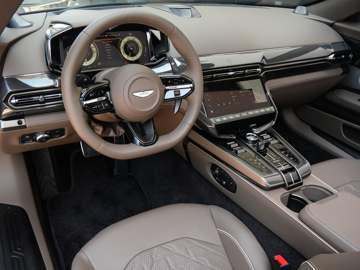 2026 Aston Martin Vanquish Volante interior, dashboard, Bison Brown