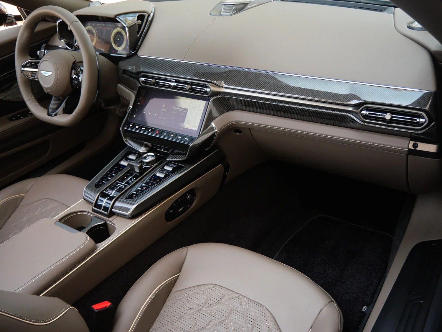 2026 Aston Martin Vanquish Volante interior, Bison Brown