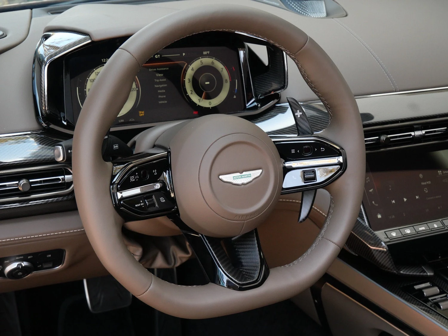 2026 Aston Martin Vanquish Volante interior, Bison Brown
