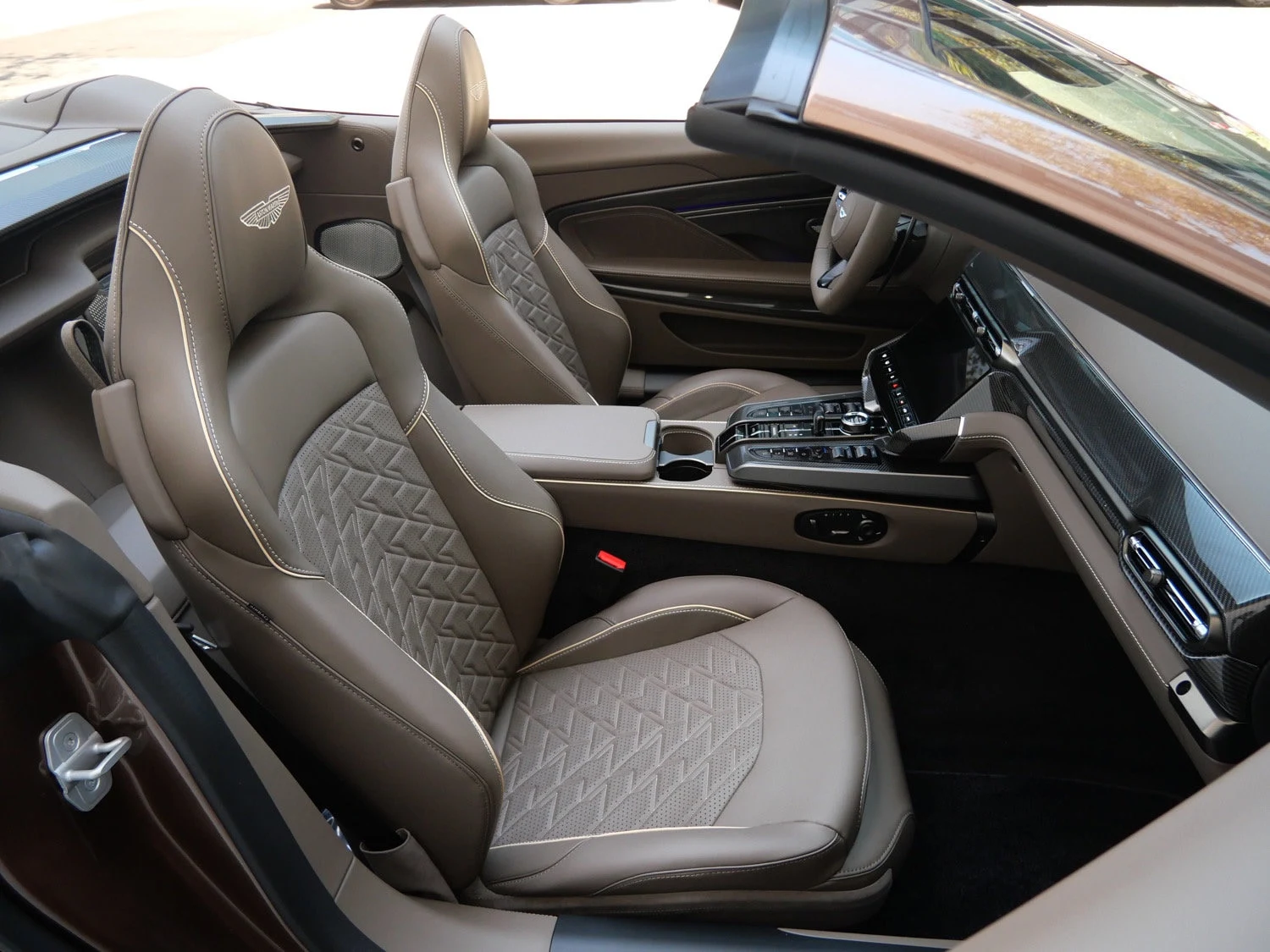 2026 Aston Martin Vanquish Volante interior, seats, Bison Brown