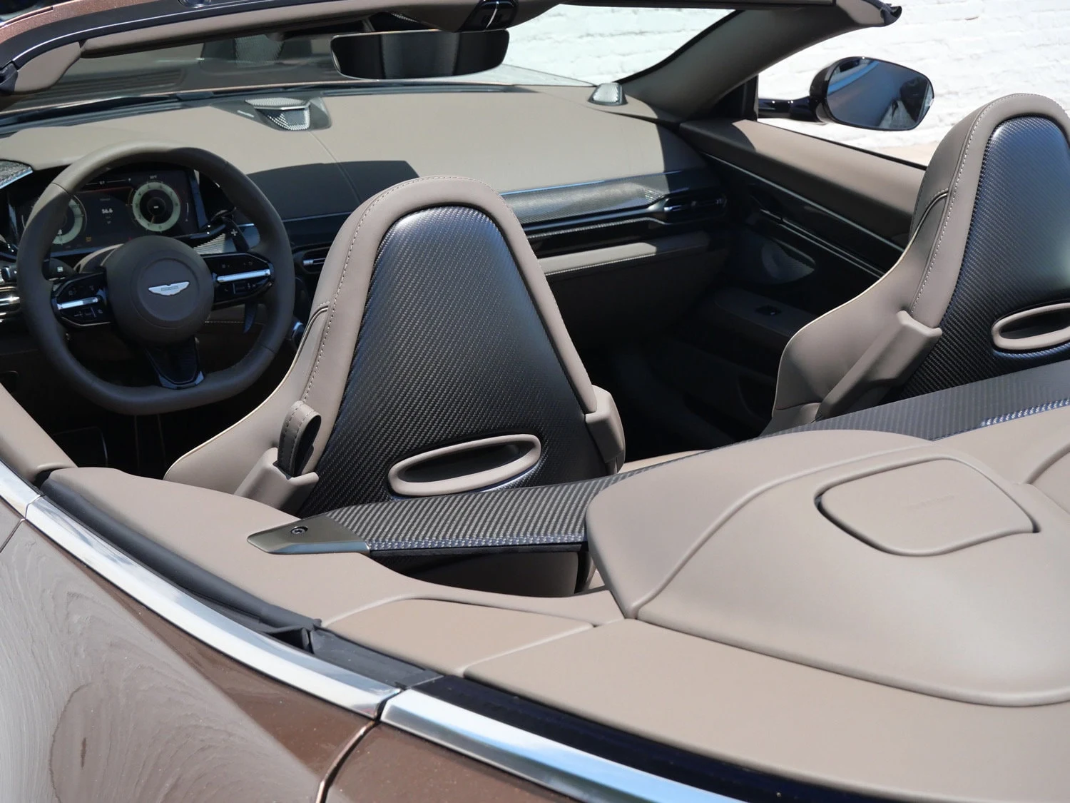 2026 Aston Martin Vanquish Volante interior, Bison Brown