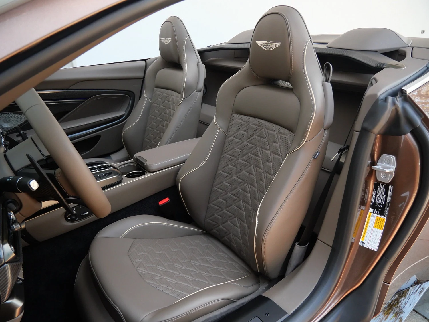 2026 Aston Martin Vanquish Volante interior, seats, Bison Brown