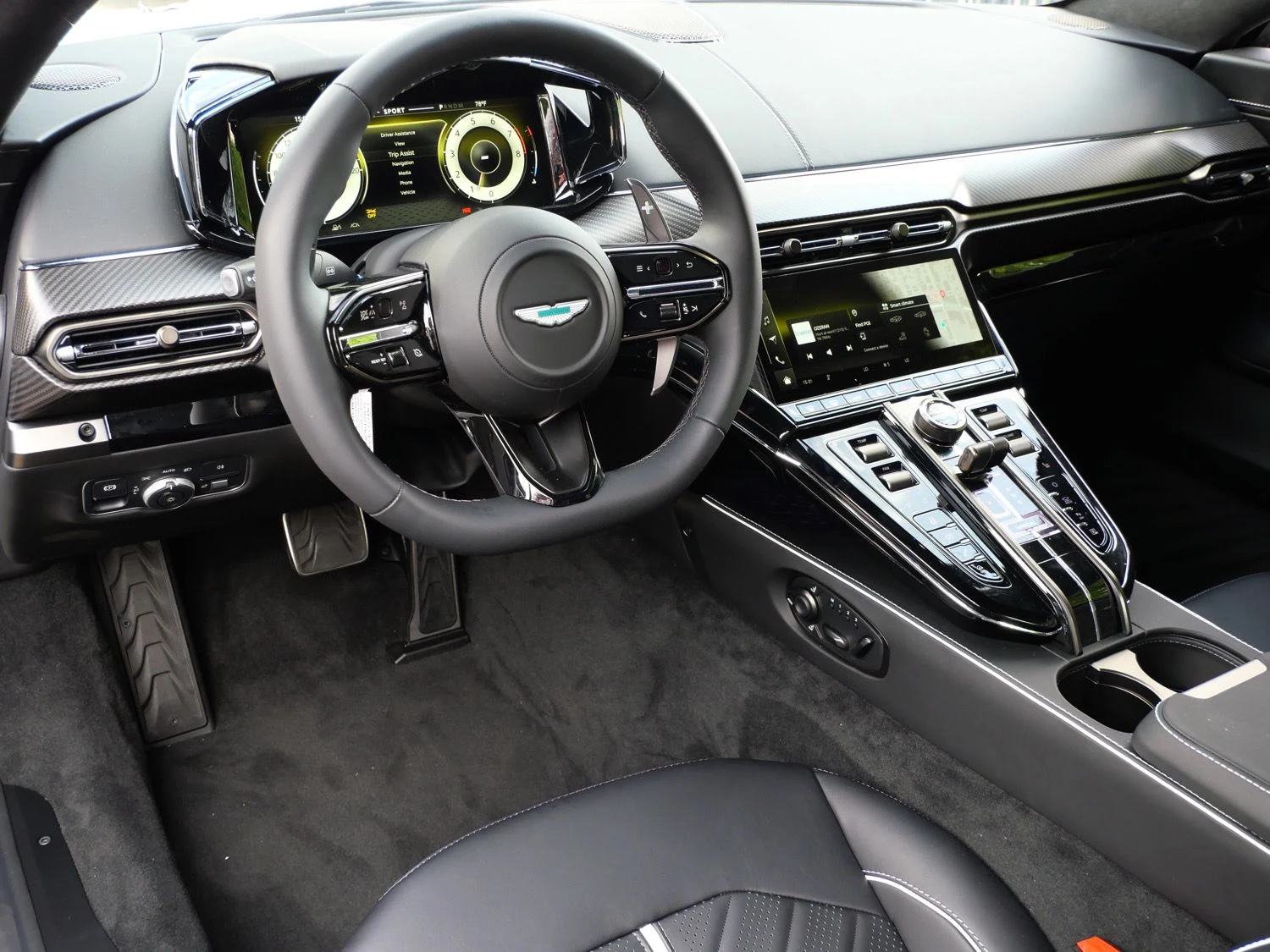 2026 Aston Martin Vantage S interior, dashboard, Onyx Black - Semi Aniline / On