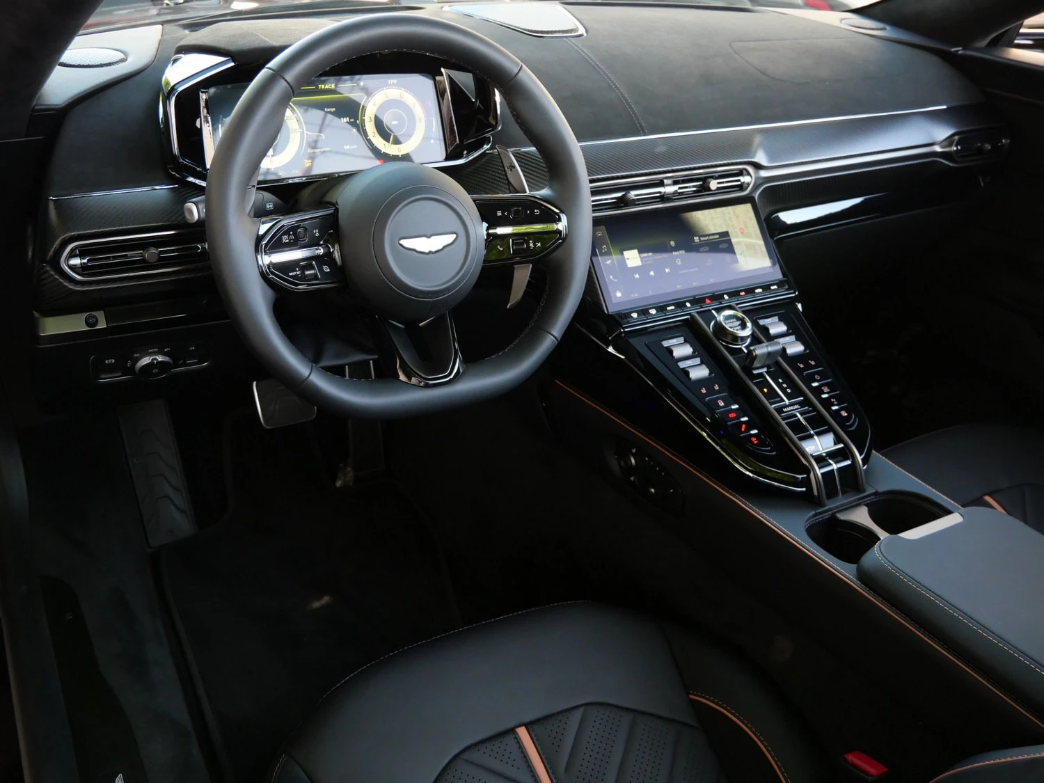2026 Aston Martin Vantage S Roadster interior, dashboard, Onyx Black - Semi Aniline