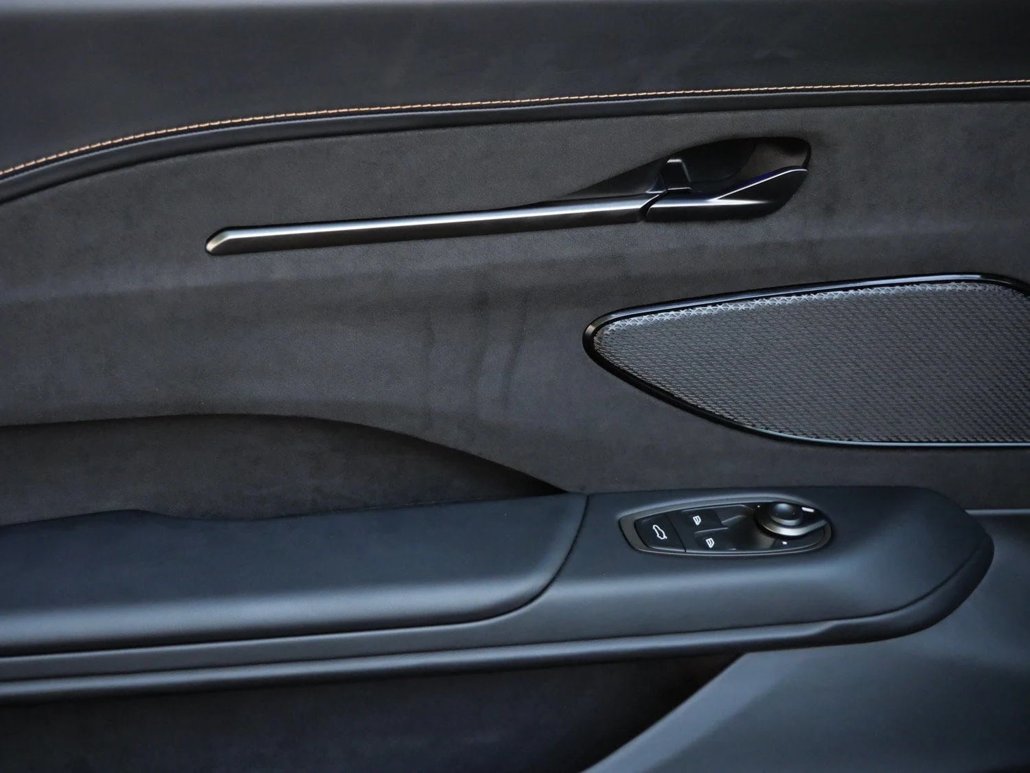 2026 Aston Martin Vantage S Roadster interior, door panel, Onyx Black - Semi Aniline