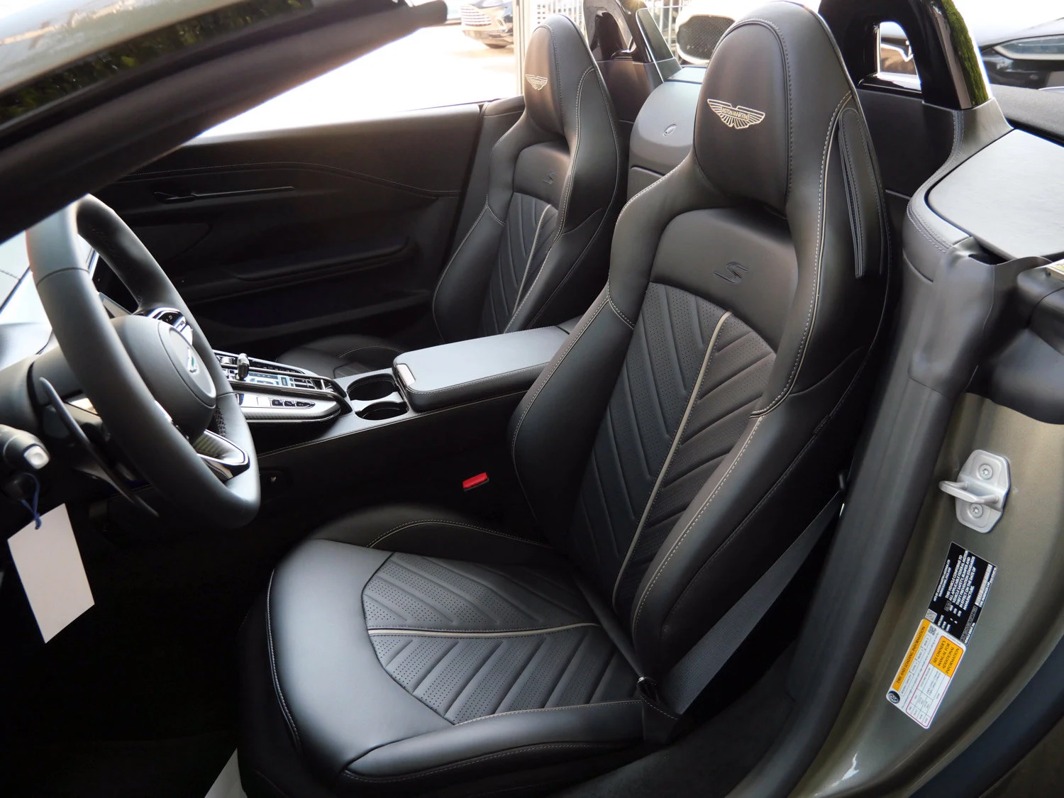 2026 Aston Martin Vantage S Roadster interior, seats, Onyx Black - Semi Aniline / On