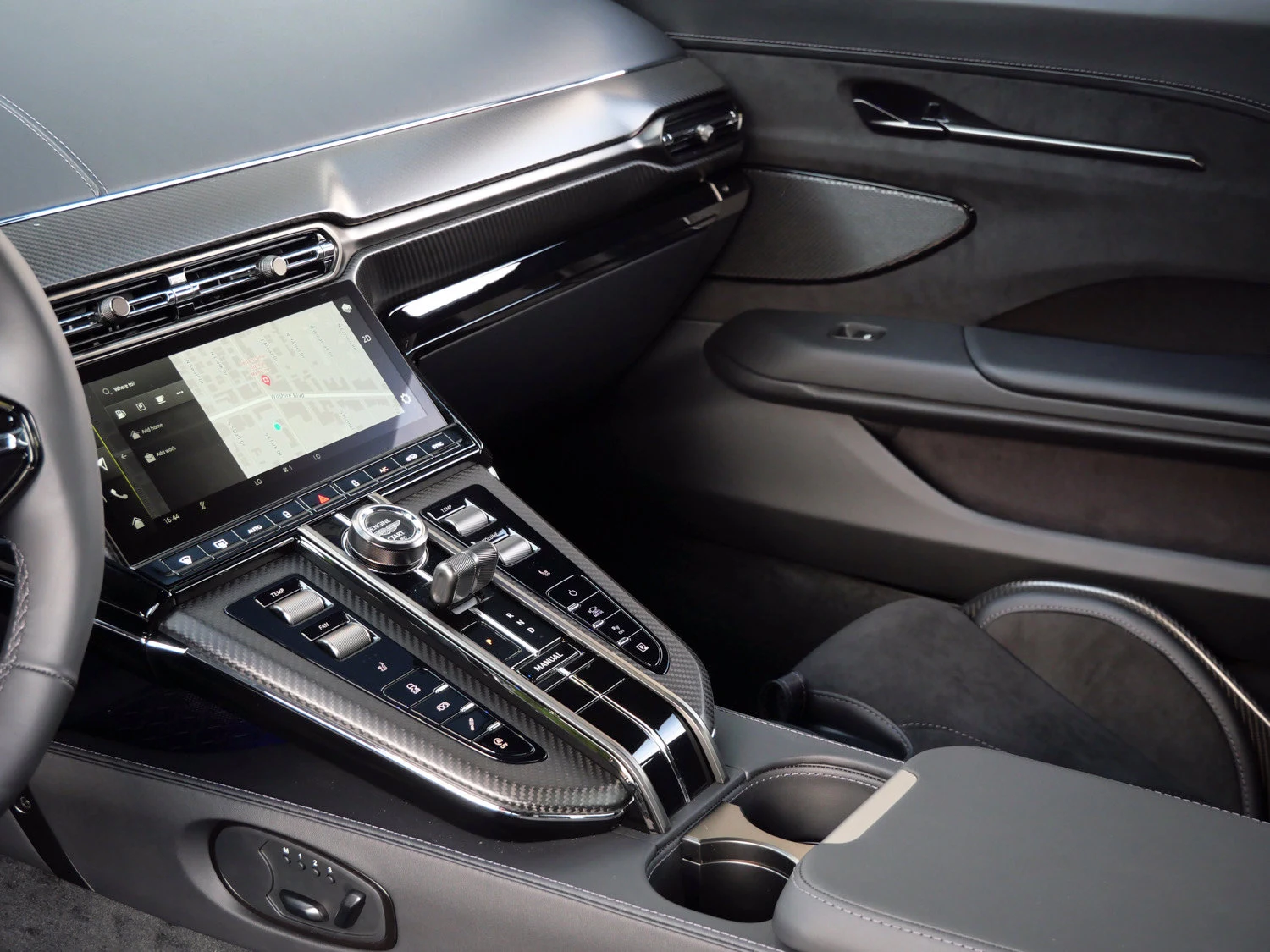 2026 Aston Martin Vantage S interior, center console, Onyx Black
