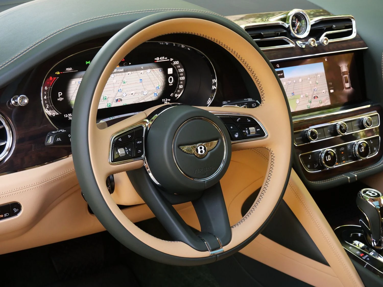 2026 Bentley Bentayga Hybrid interior, Camel
