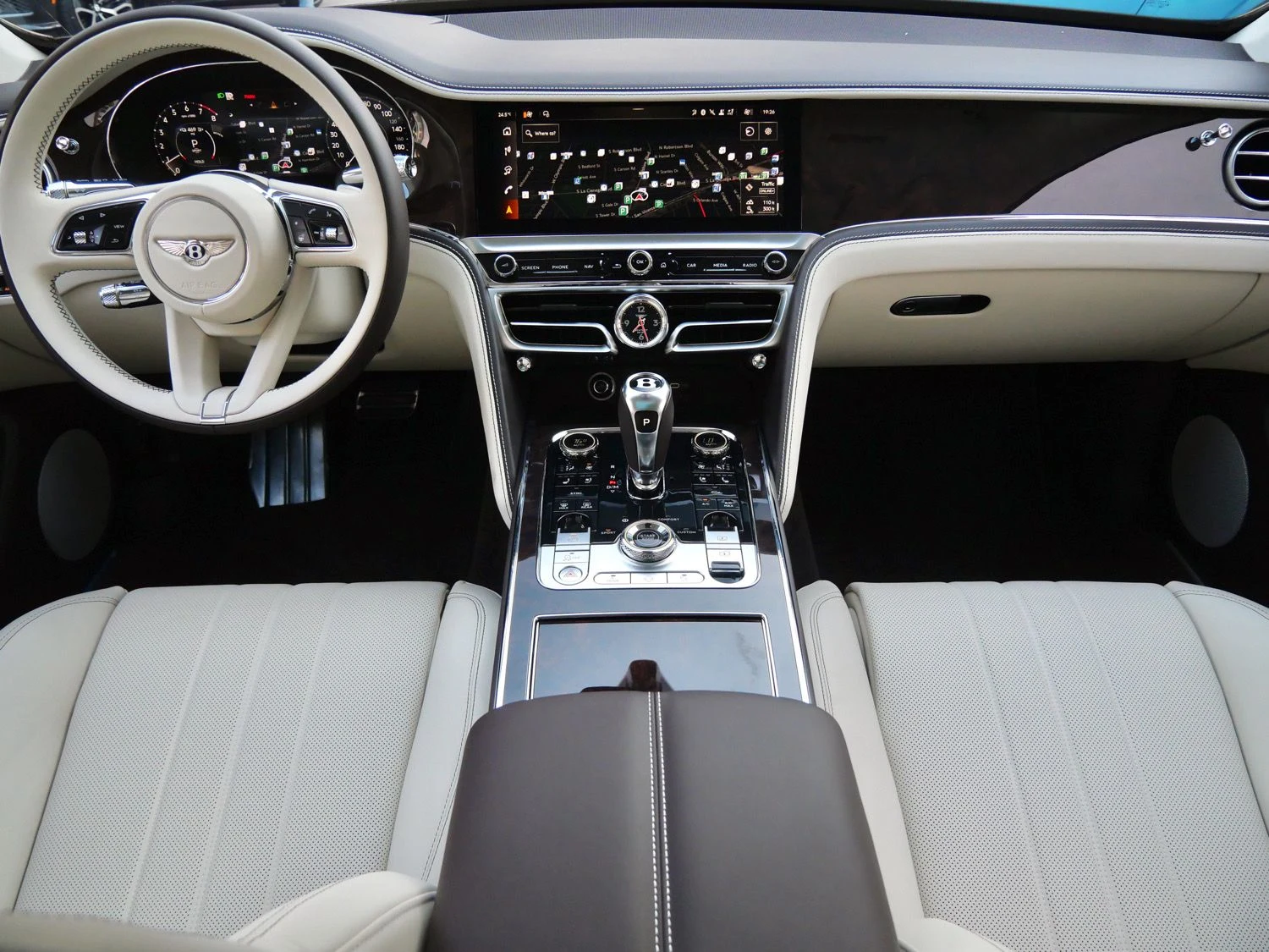 2026 Bentley Flying Spur interior, dashboard, Linen