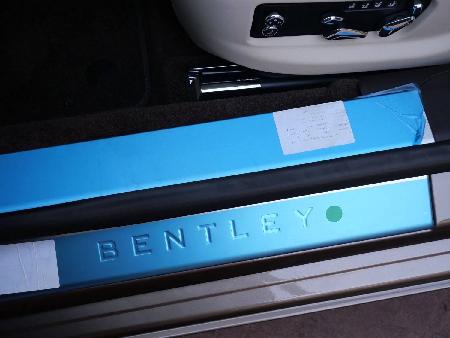 2026 Bentley Flying Spur interior, door sill, Linen
