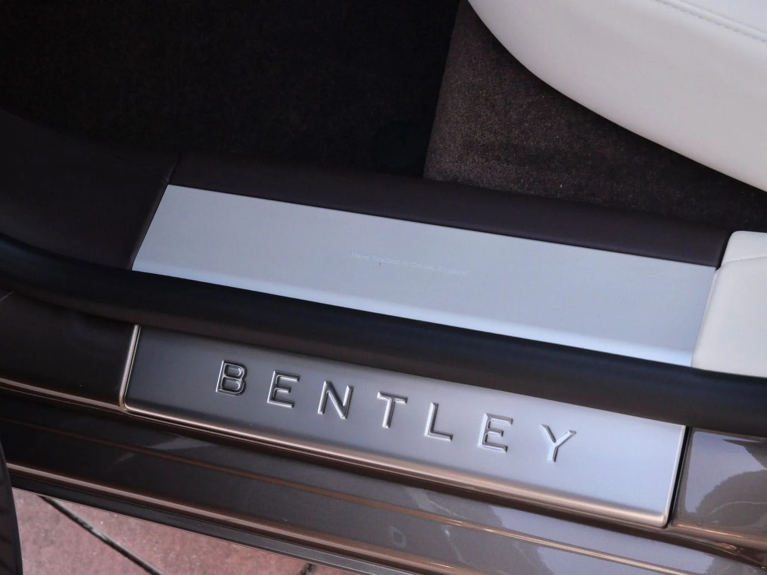 2026 Bentley Flying Spur interior, door sill, Linen