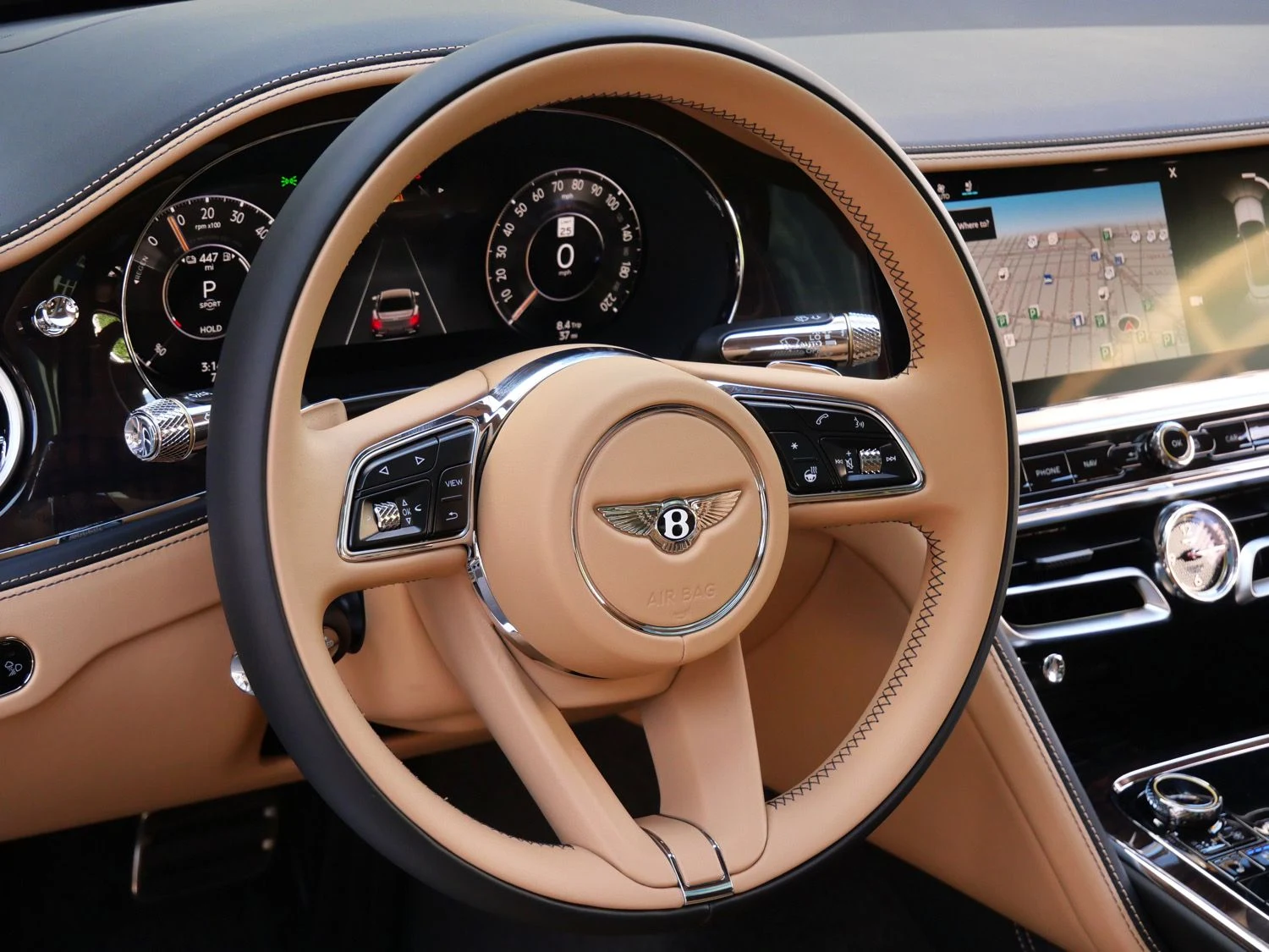 2026 Bentley Flying Spur interior, Camel