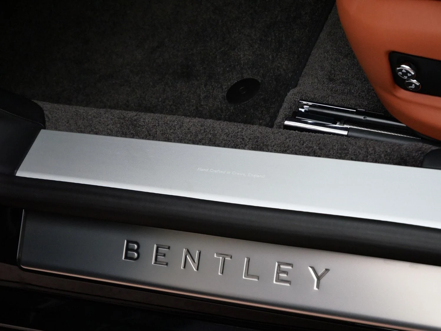 2026 Bentley Flying Spur interior, door sill, Saddle