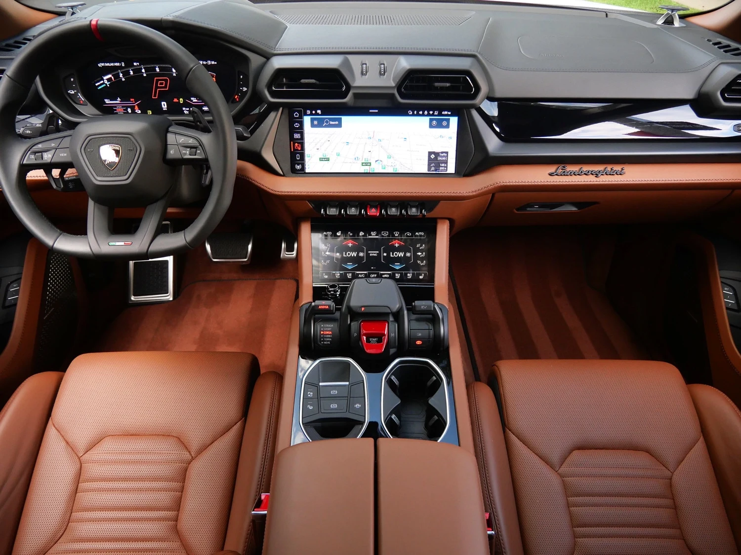 2026 Lamborghini Urus SE interior, dashboard, Marrone Elpis