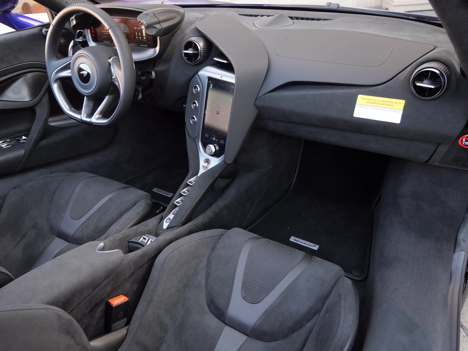 2024 McLaren 750S Spider interior, Carbon Black