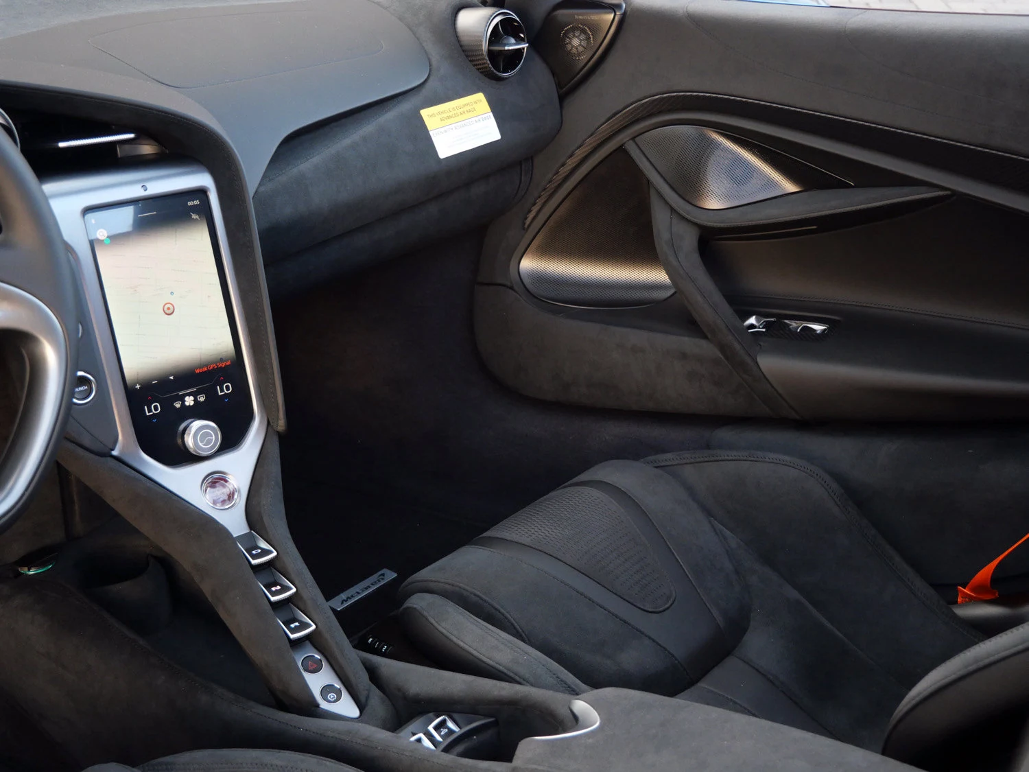 2024 McLaren 750S Spider interior, Carbon Black