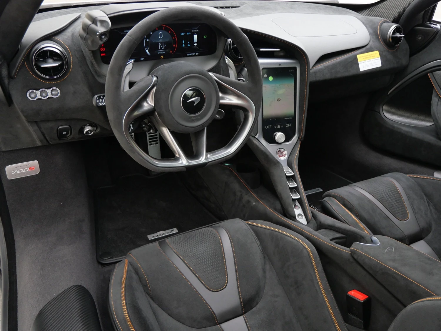 2024 McLaren 750S interior, Carbon Black