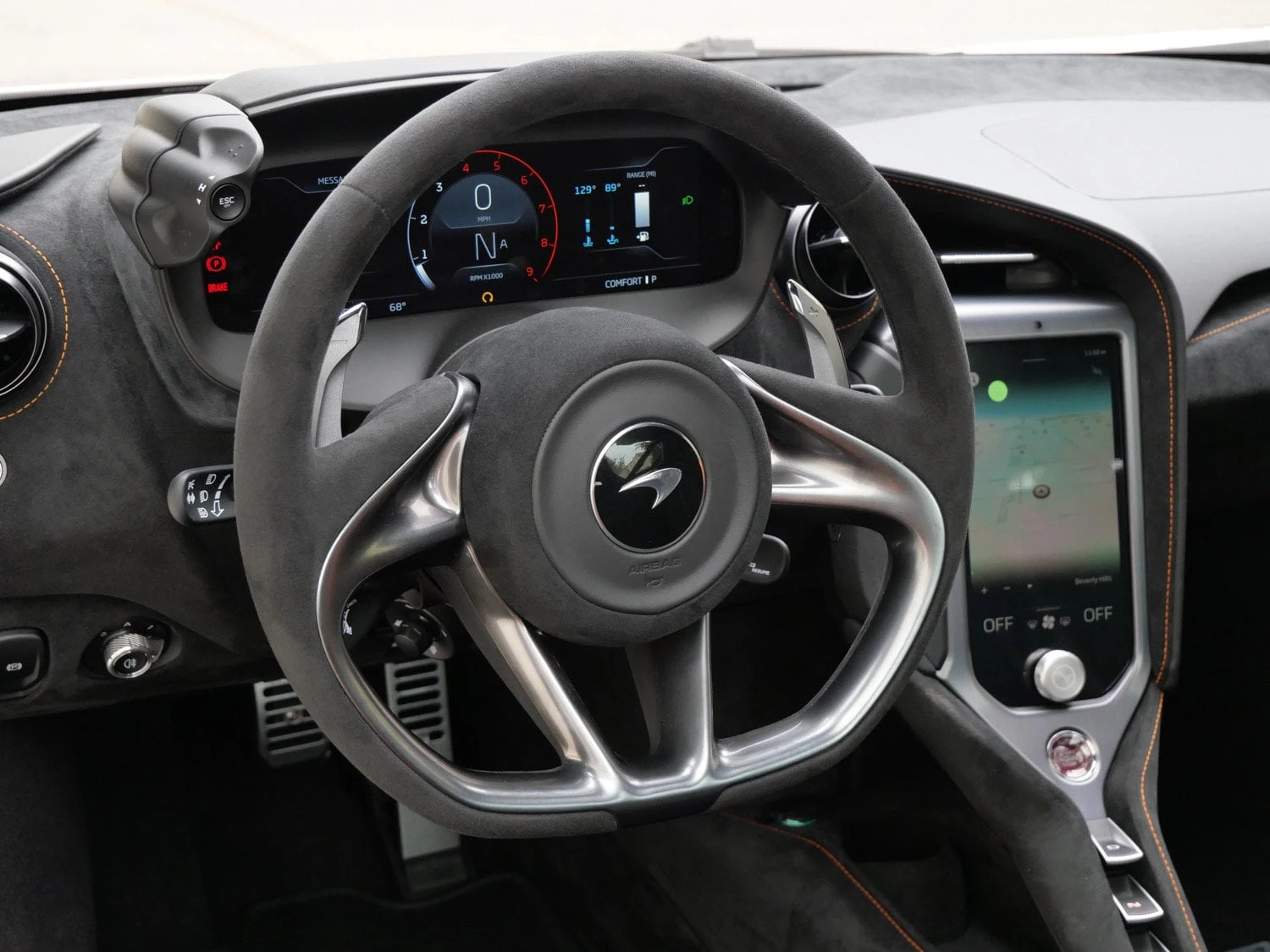 2024 McLaren 750S interior, Carbon Black