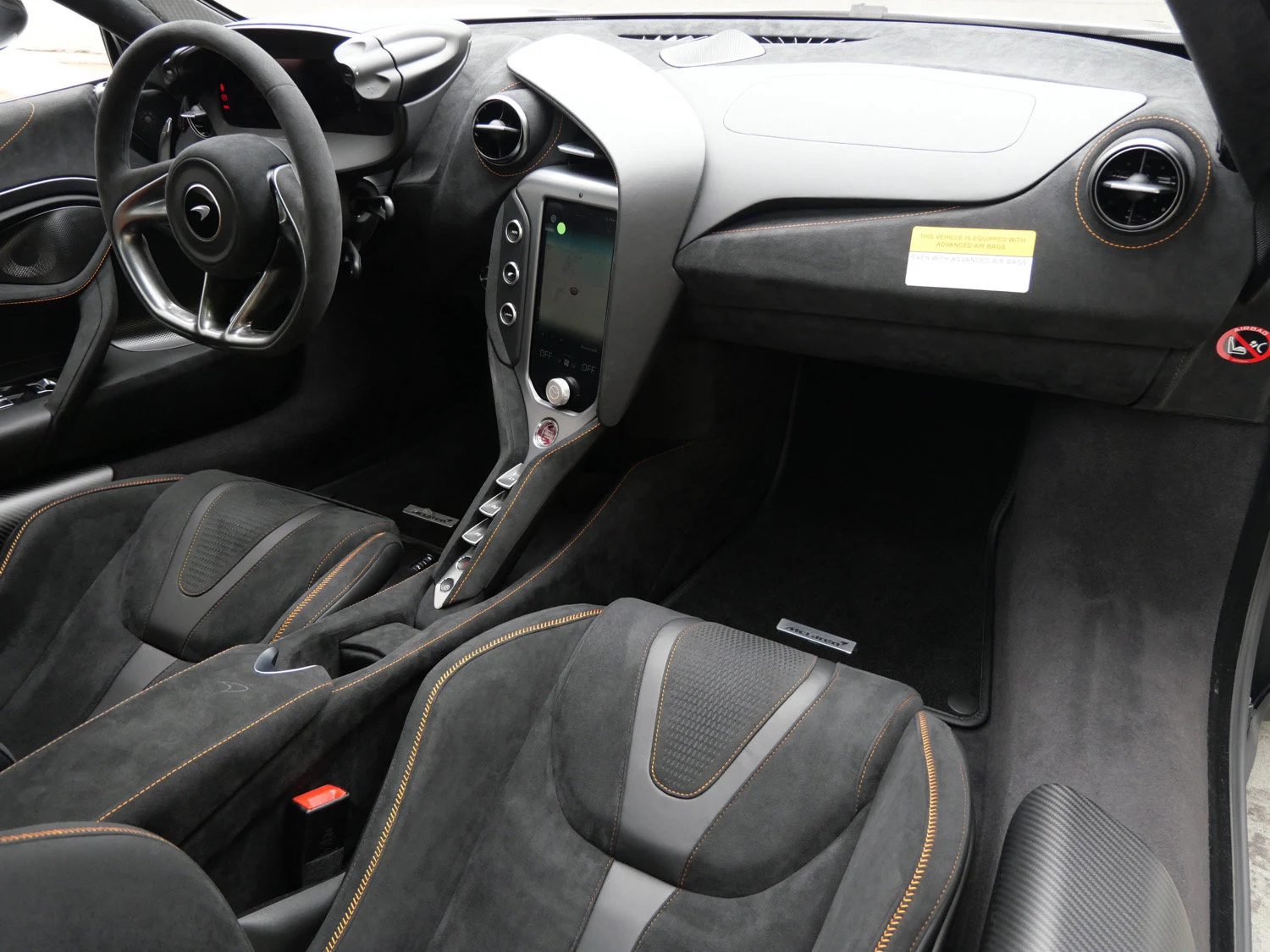2024 McLaren 750S interior, Carbon Black