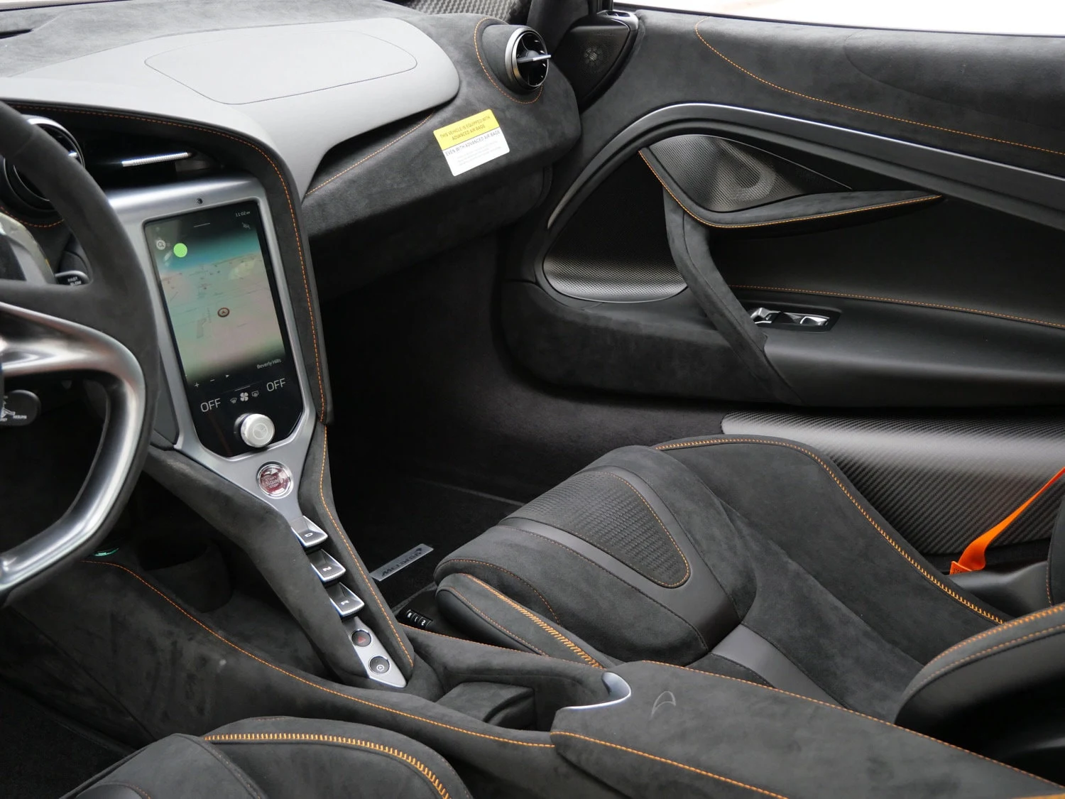 2024 McLaren 750S interior, Carbon Black
