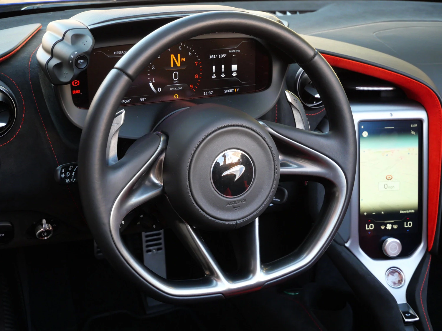 2024 McLaren 750S Spider interior, Carbon Black