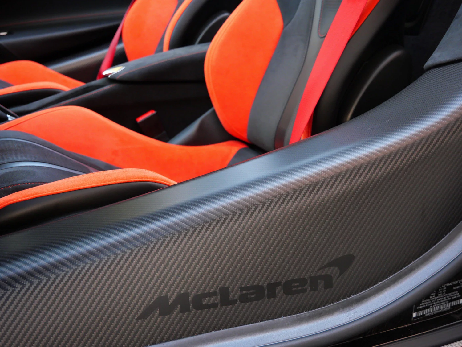 2024 McLaren 750S Spider interior, seats, Carbon Black