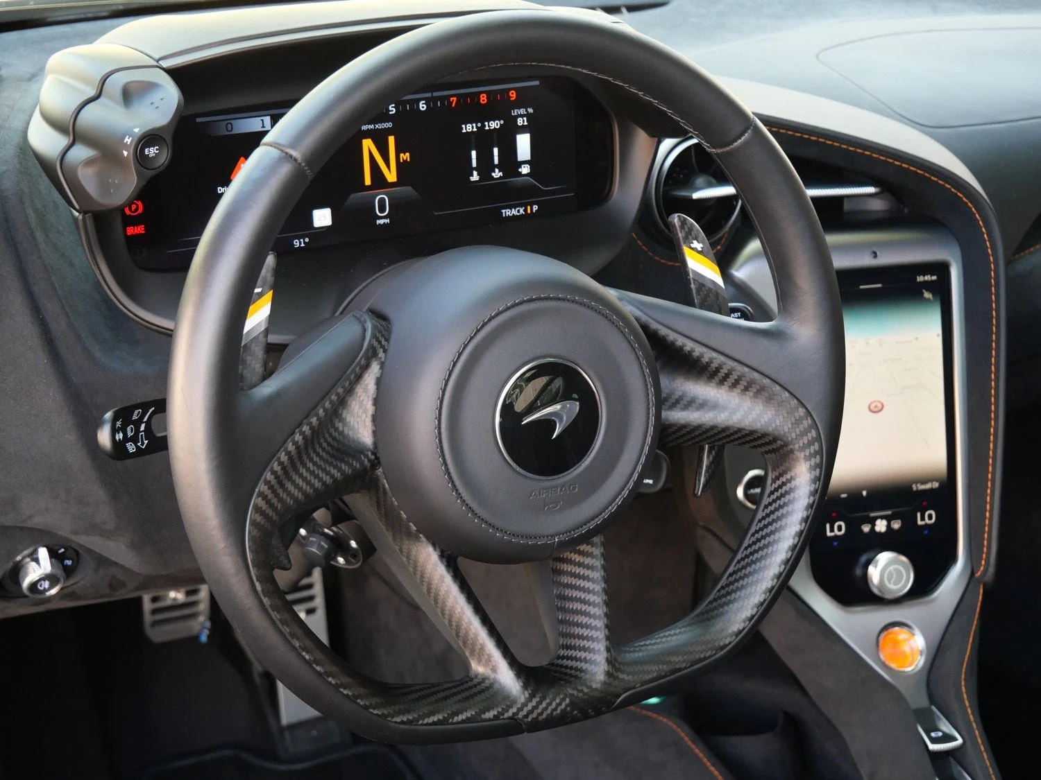 2025 McLaren 750S interior, Carbon Black