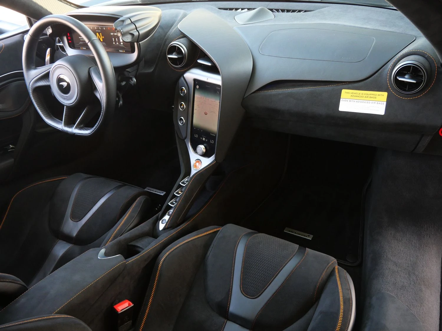 2025 McLaren 750S interior, Carbon Black