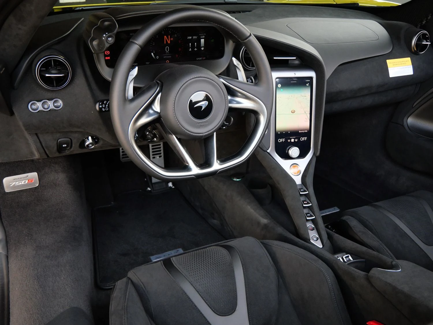 2027 McLaren 750S Spider interior, Carbon Black