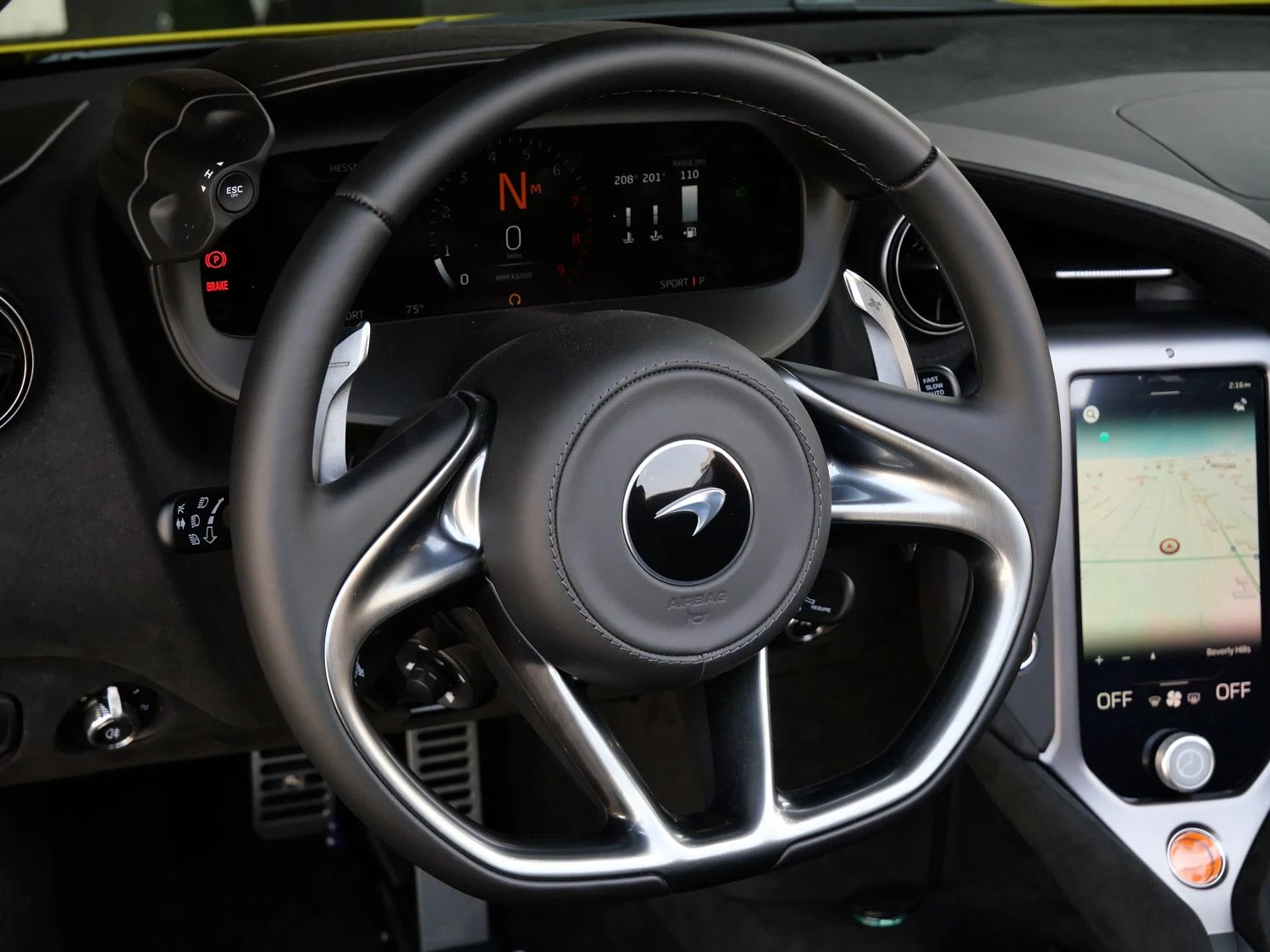 2027 McLaren 750S Spider interior, Carbon Black