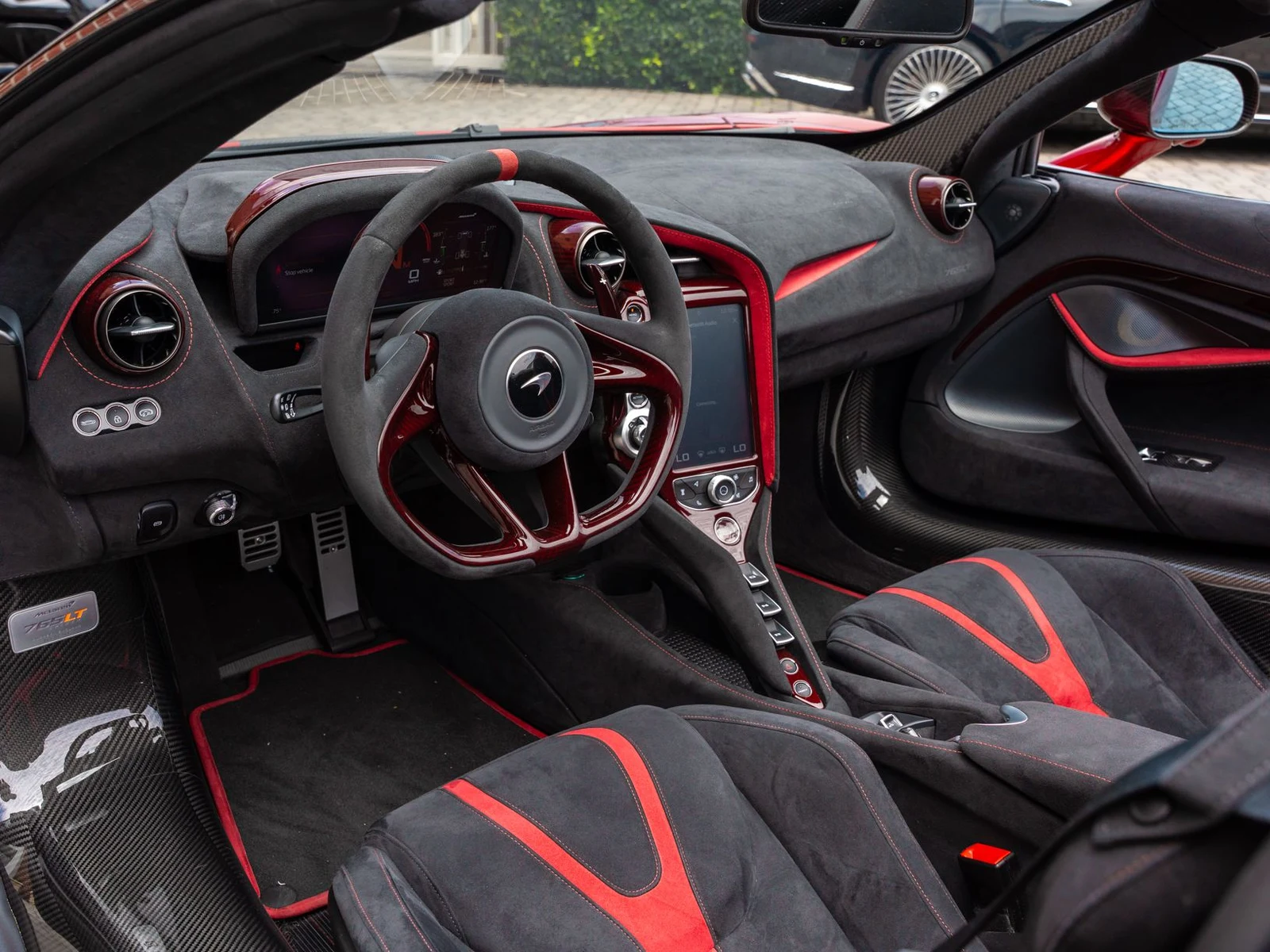 2022 McLaren 765LT Spider interior, Carbon Black