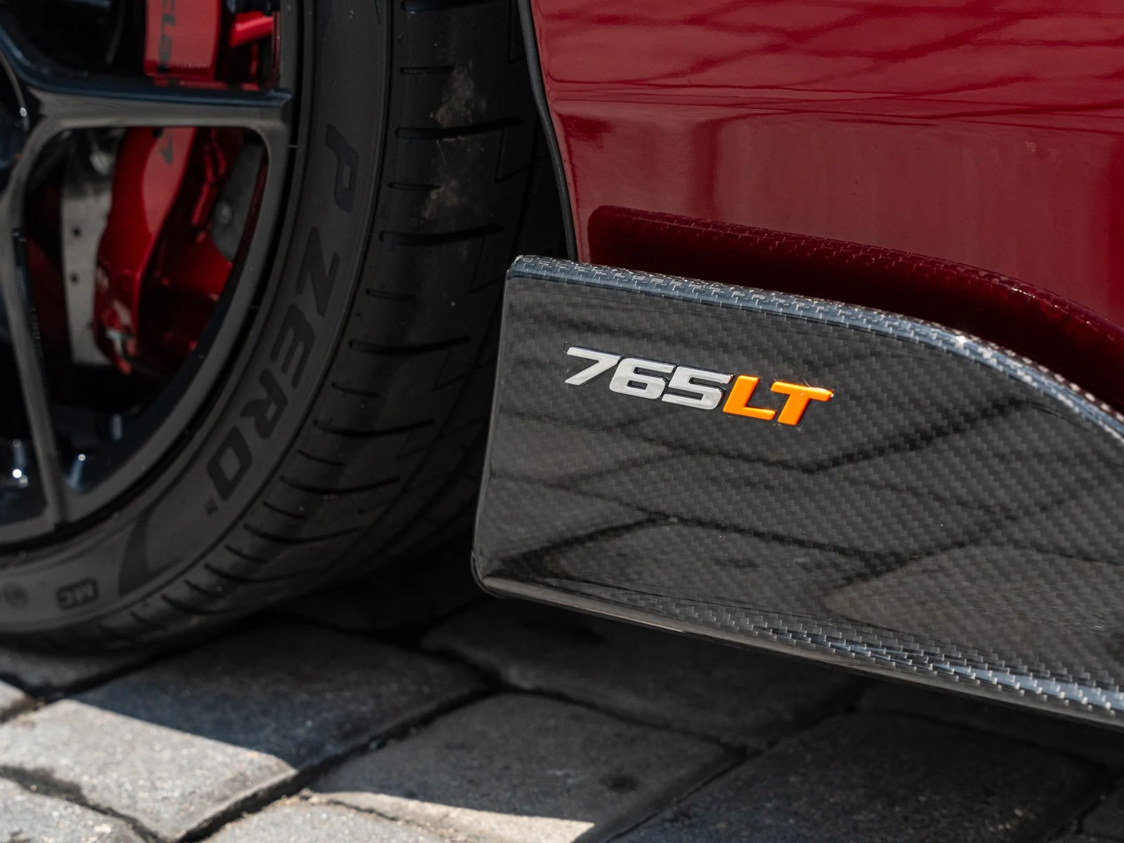 2022 McLaren 765LT Spider interior, door sill, Carbon Black