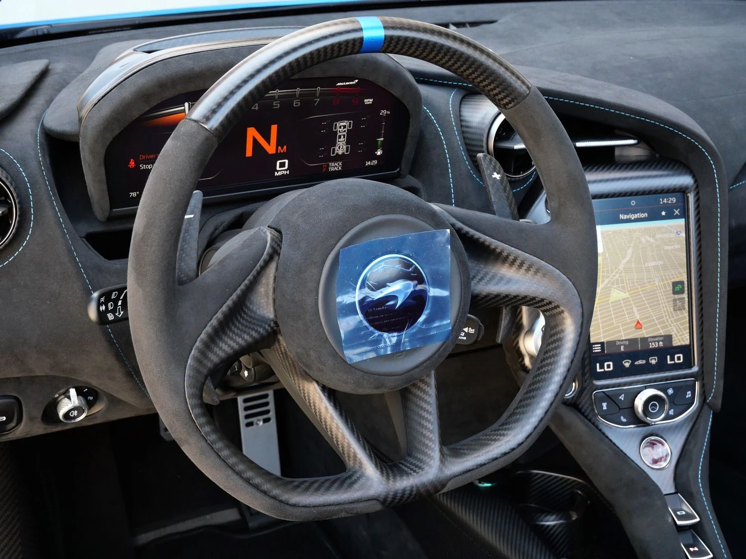2022 McLaren 765LT Spider interior, Carbon Black