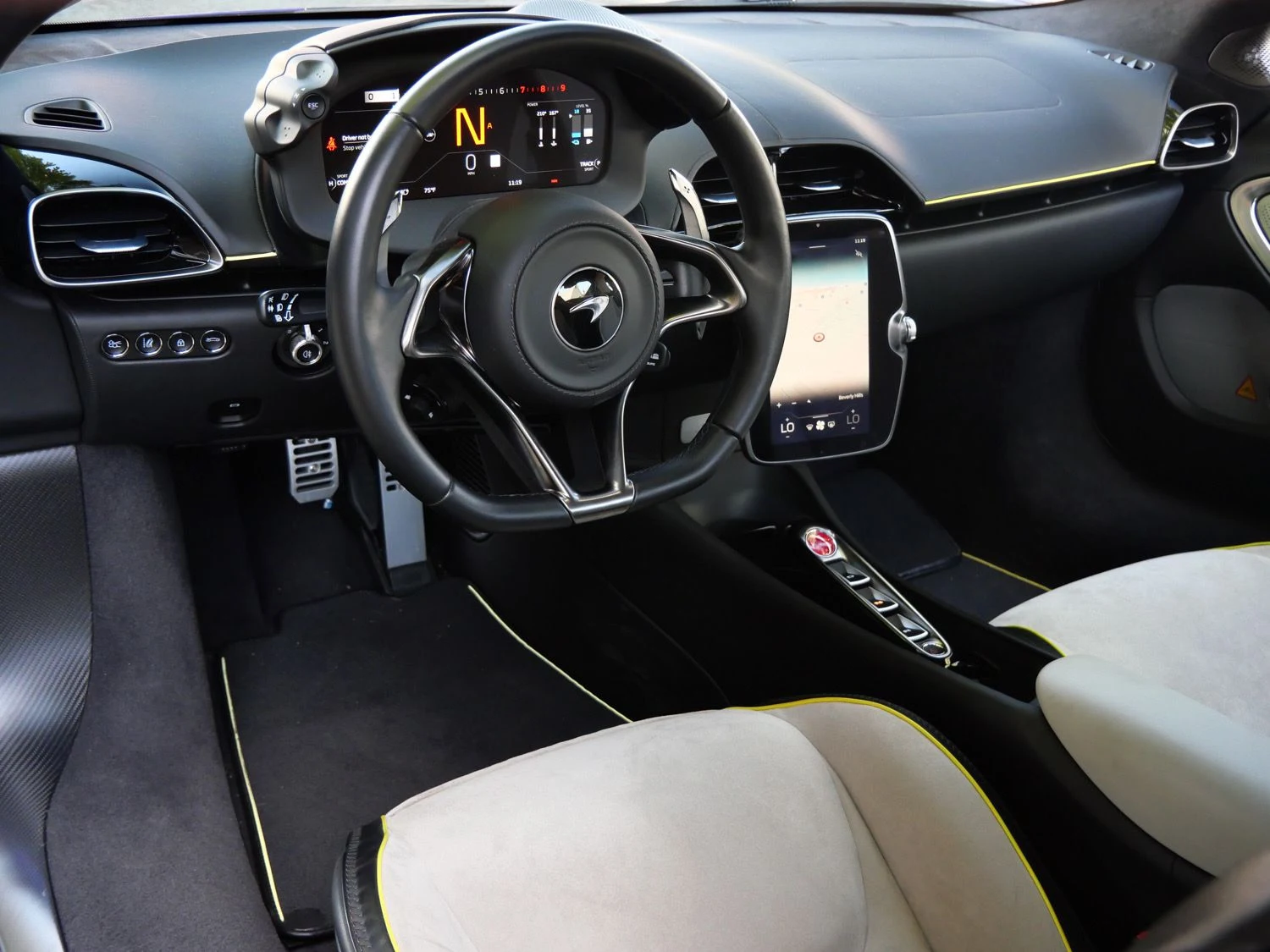 2023 McLaren Artura interior, dashboard, Carbon Black