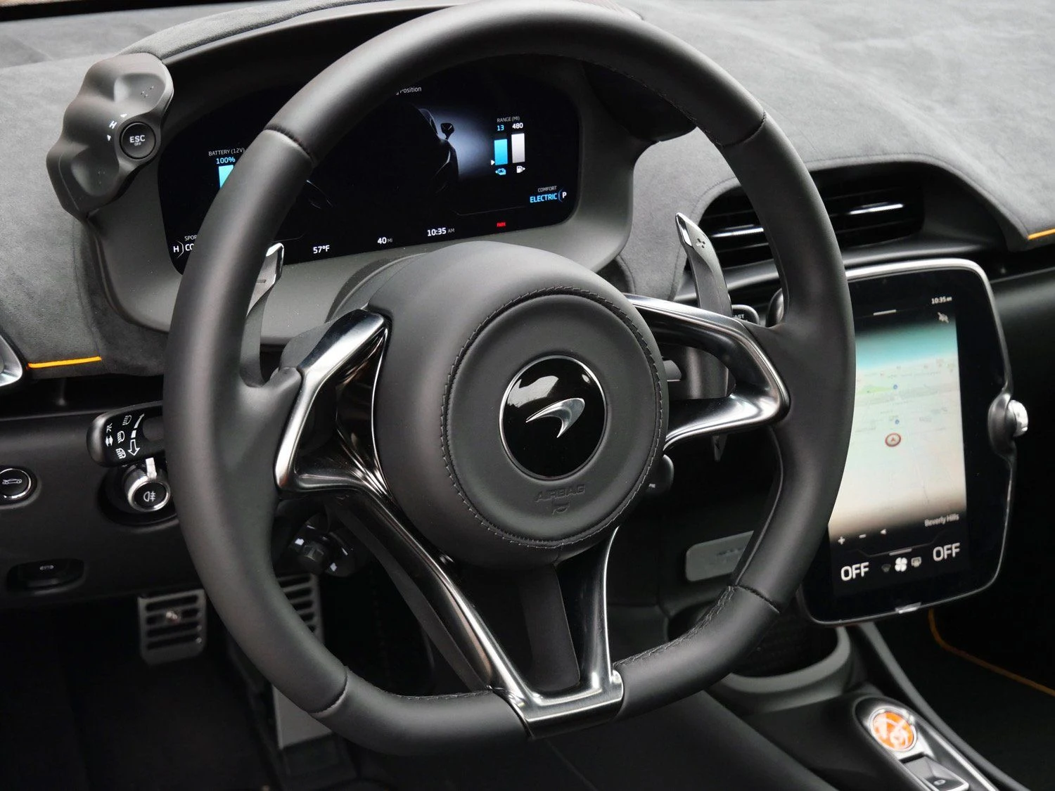 2026 McLaren Artura interior, steering wheel, Carbon Black