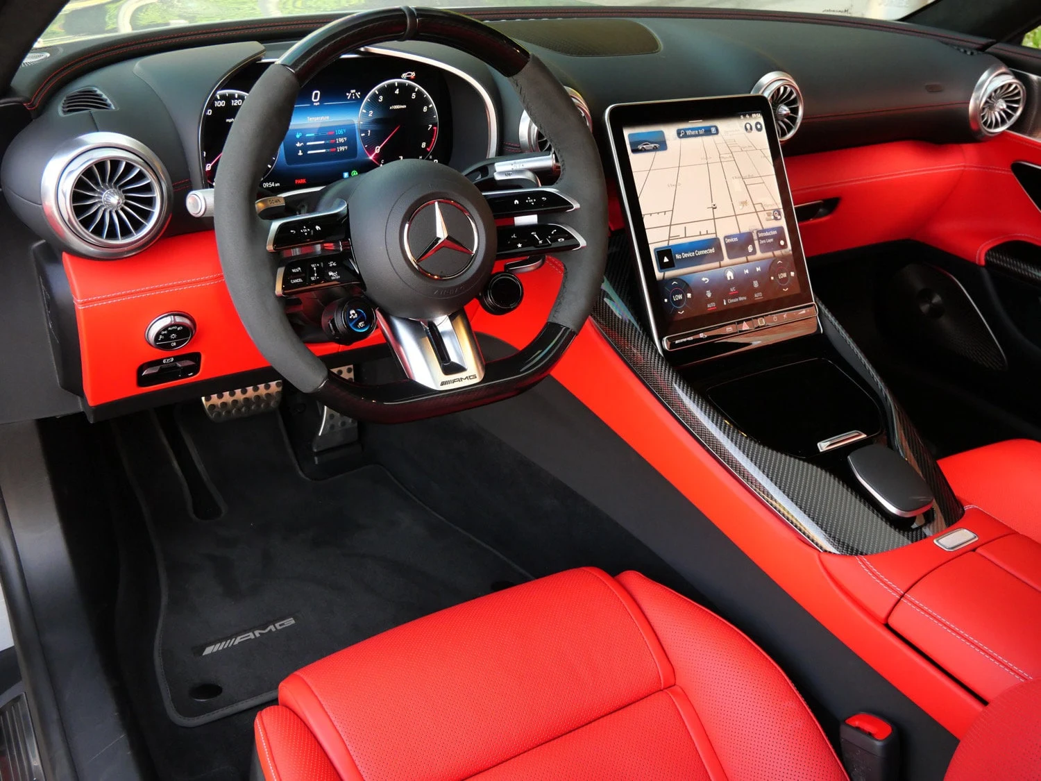 2025 Mercedes-AMG GT 63 interior, dashboard, Red Pepper/Black