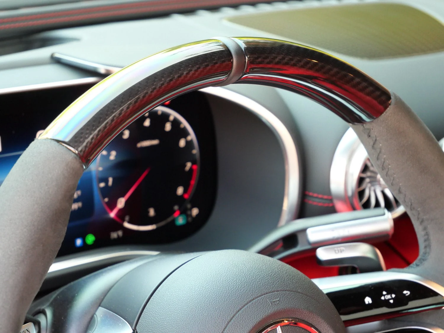 2025 Mercedes-AMG GT 63 interior, steering wheel, Red Pepper/Black