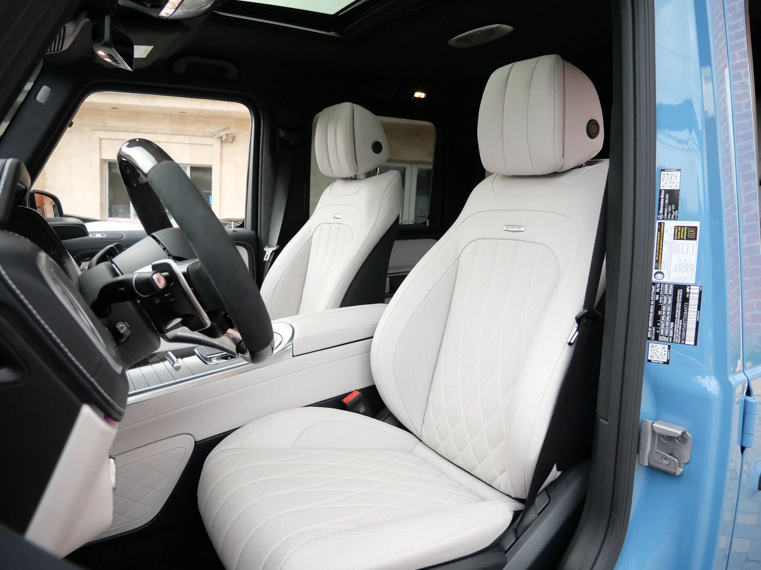 2026 Mercedes-AMG G 63 interior, seats, Platinum White/Black