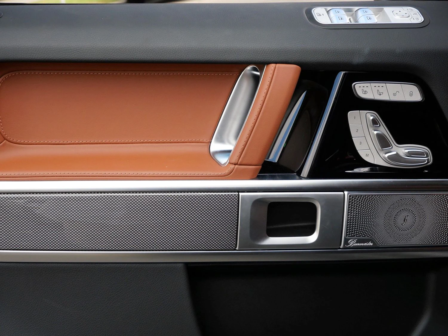 2026 Mercedes-AMG G 63 interior, door panel, Saddle Brown/Black