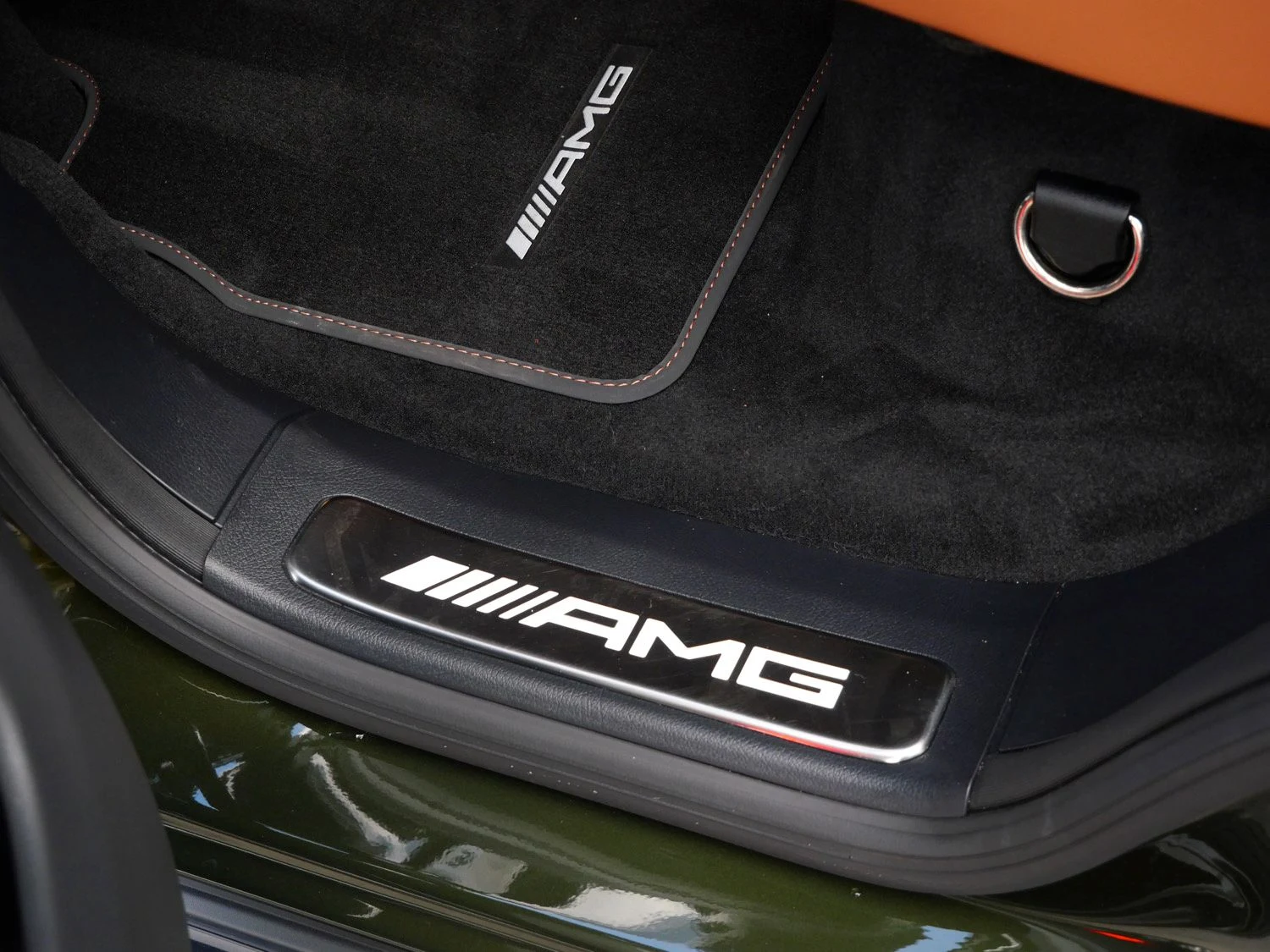 2026 Mercedes-AMG G 63 interior, door sill, Saddle Brown/Black
