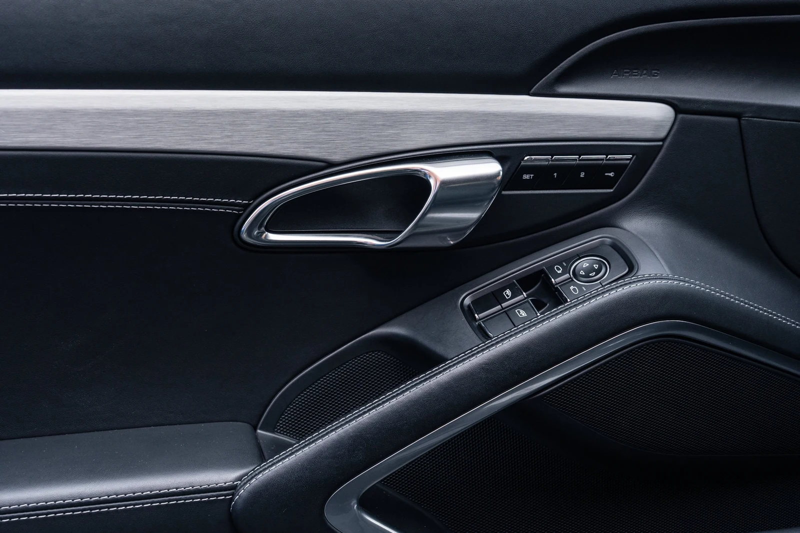 2014 Porsche 911 50th Anniversary Edition interior, door panel, Black