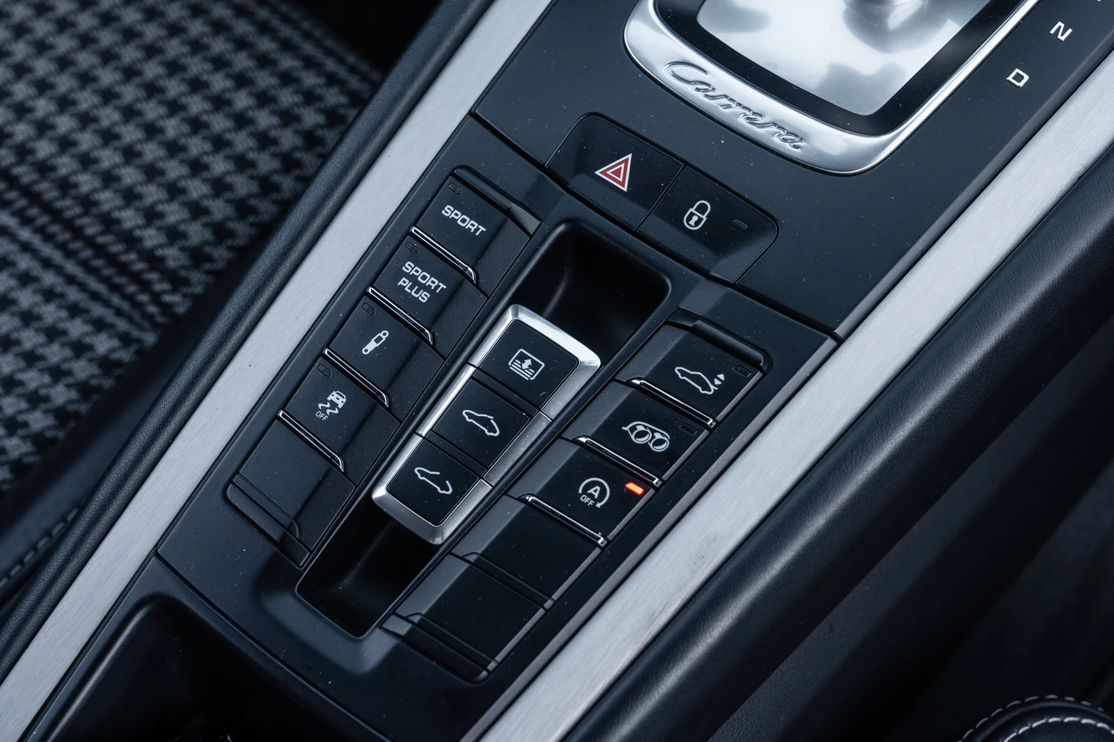 2014 Porsche 911 50th Anniversary Edition interior, center console, Black
