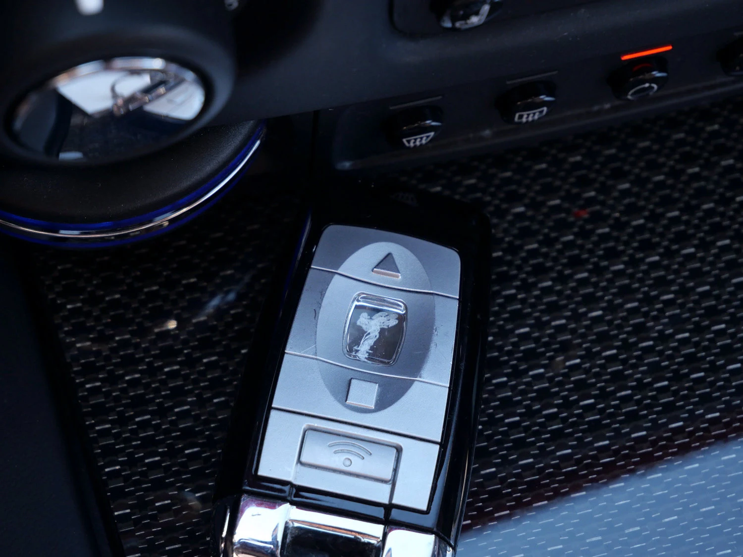 2021 Rolls-Royce Black Badge Wraith interior, center console, Arctic White