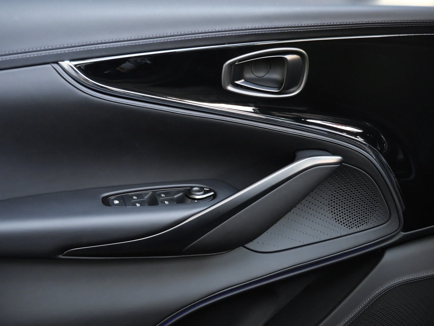 2026 Aston Martin DBX S interior, door panel, Onyx Black - Semi Aniline